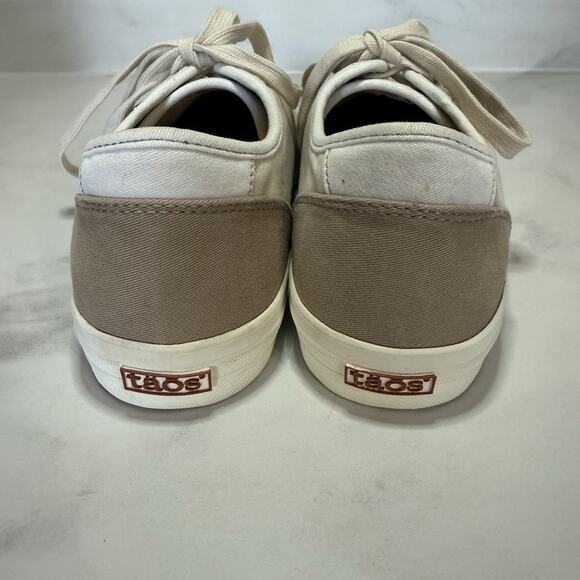 Taos Women’s Super Soul Sneaker Size 8 Natural Distressed Canvas Shoe No Insoles - Picture 3 of 12